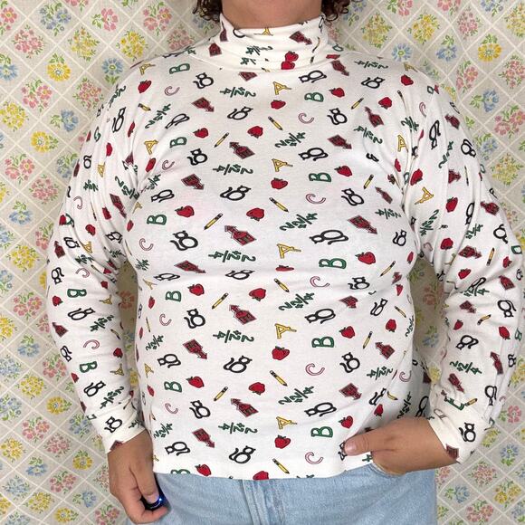 VINTAGE 90S the eagles eye long sleeve turtleneck L/XL back to school - Picture 1 of 7